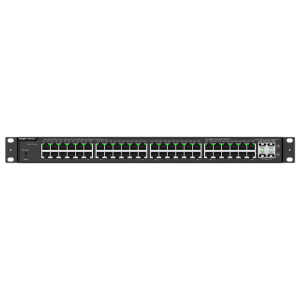 48‑Port PoE+ Gigabit Switch w/ 4×SFP – 104 Gbps, 370 W Budget, Cloud‑Managed